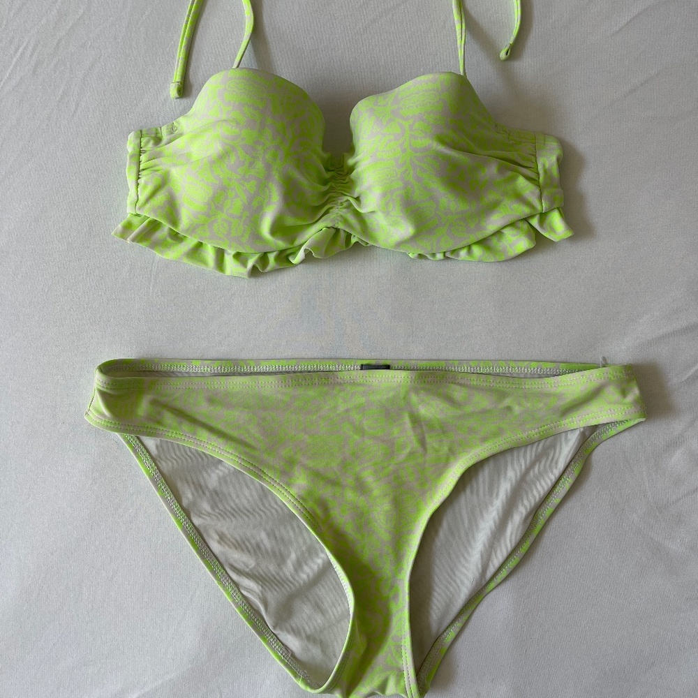 Neon Green Ruffle Aerie Bikini